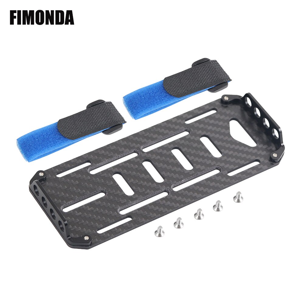 FIMONDA 1/10 RC Crawler Chassis In Metallo Kit di 313 millimetri 12.3 "Passo con di Trasmissione In Metallo di Alluminio Asse Telaio In Fibra di Carbonio ferroviario: Battery Tray