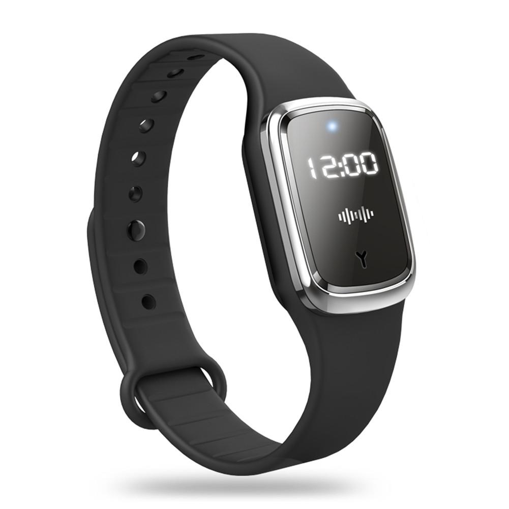 I lager myggmedel armband ultraljud skadedjursbekämpare handledsband 5v / 1a usb laddning för hem utomhus barn vuxna: Svart