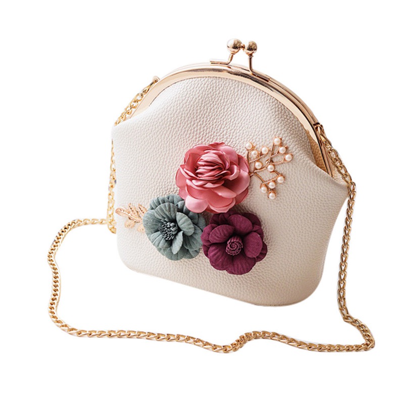 Femmes stéréo fleurs sac à bandoulière dames petit Vintage fourre-tout sac à main chaîne sac à main Messenger sac pochette pour les filles