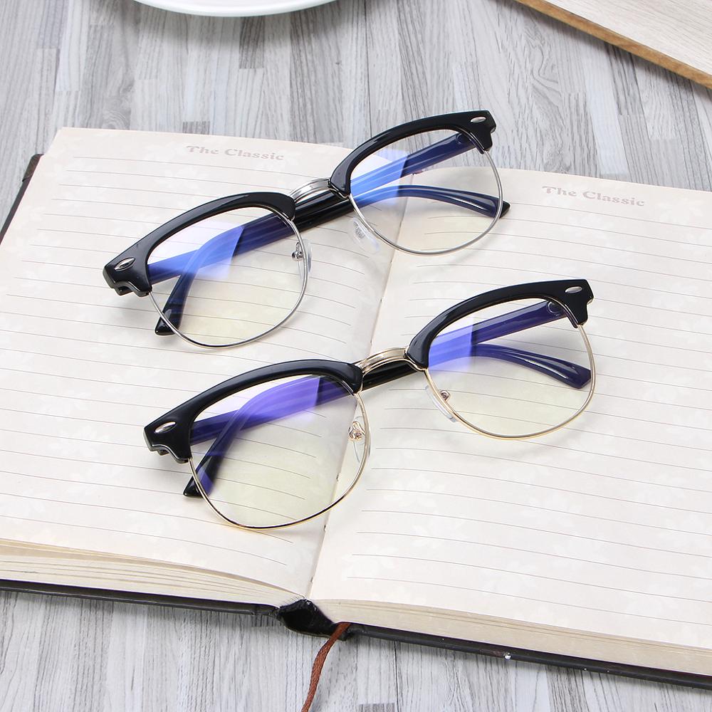 Classic Vintage Anti-Glare Anti-UV Gaming Reading Computer Digital Screen Eye Protection Glasses Clear Lens Durable