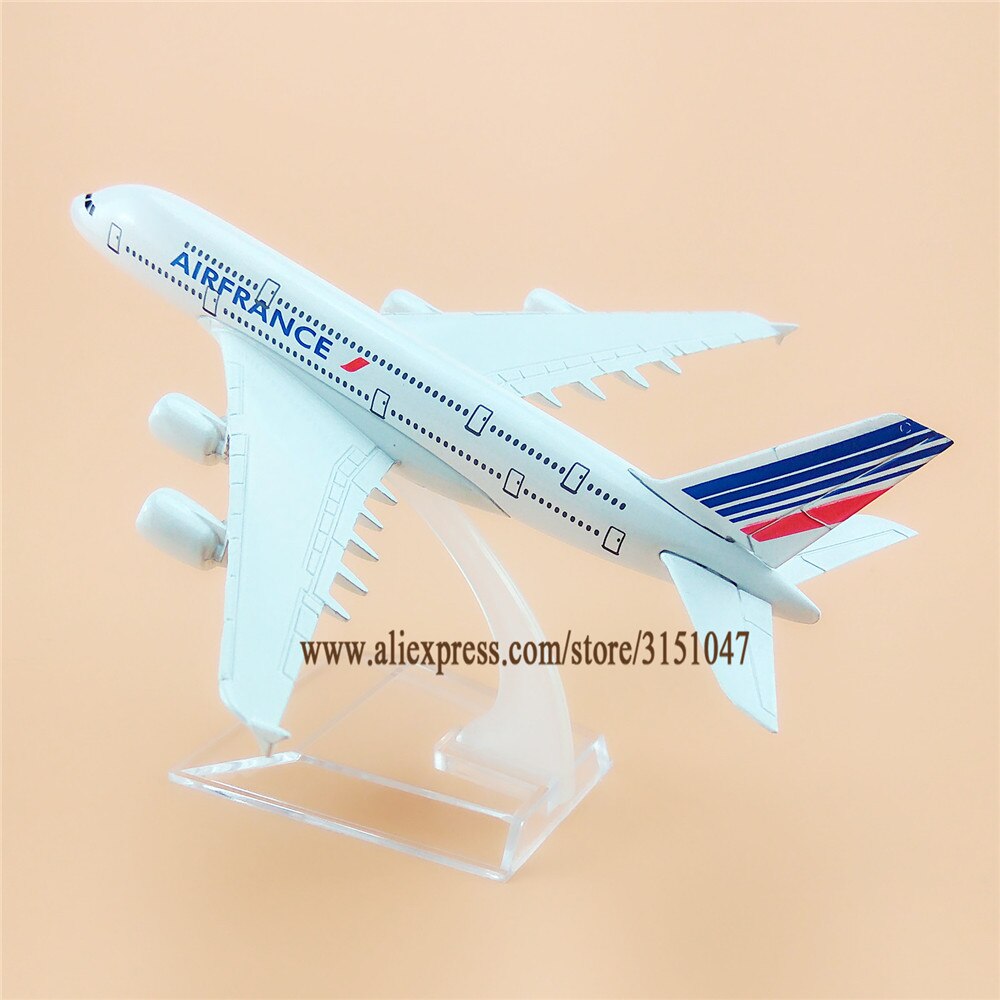 Alloy Metal Air France Airlines A380 Airplane Model AirFrance Airbus 380 Airways Plane Model Stand Aircraft Kids 16cm