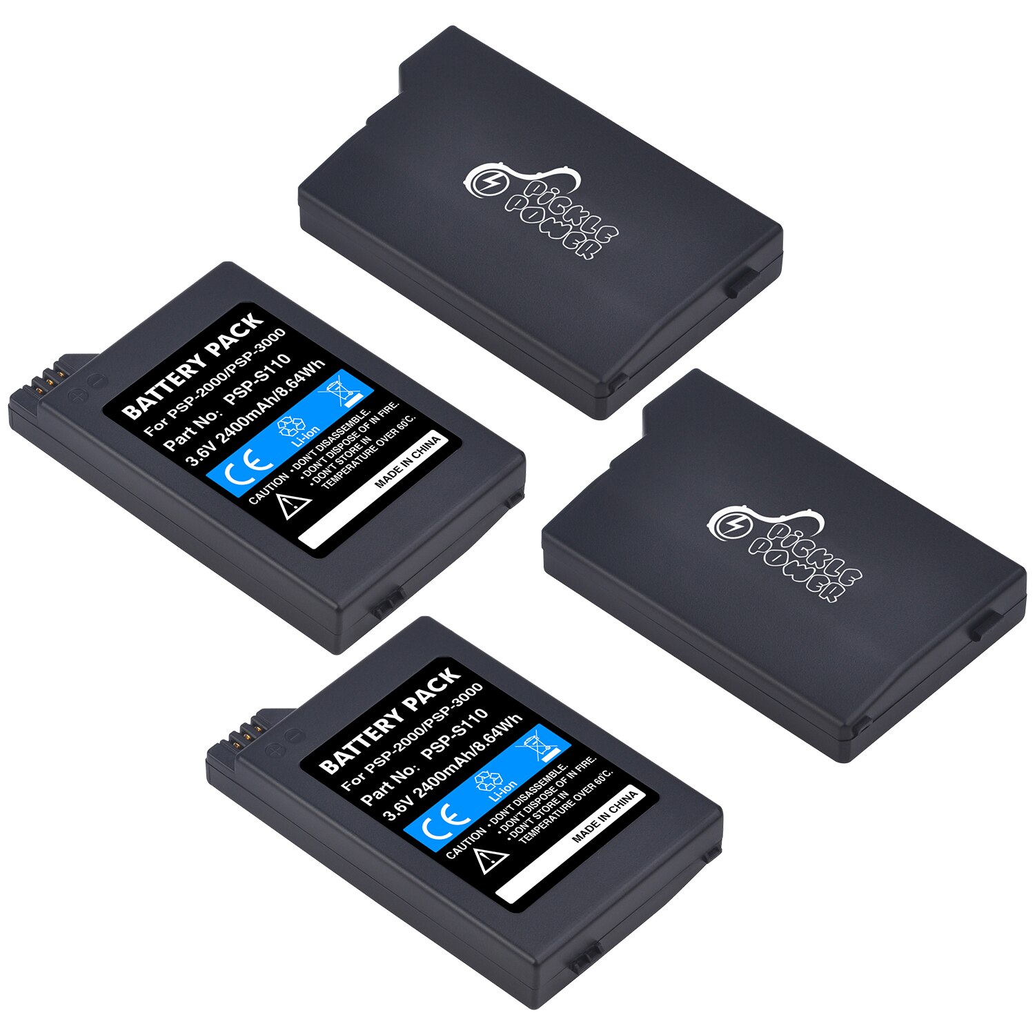 Pickle Power 2400mAh PSP2000 Battery +LED 3 slots USB Charger for Sony Portable Gamepad PSP3000 PSP S110 PSP2001 PSP2002 PSP3001: 4 battery