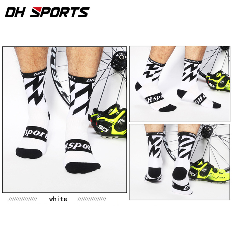 Real Dh Sports Elite Cycling Socks Outdoor Leisure Exercise Training Breathable Plus Stockings Sock Bike Clubs For Man: Beige / US 7-10