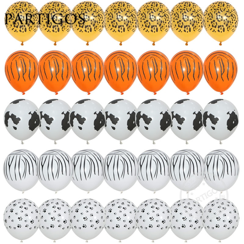 10 Stks/partij 12 Inch 3.2G Dier Latex Ballonnen Tijger Zebra Hond Luipaard Verjaardag Thema Partij Ballen Helium Opblaasbare Globos kid