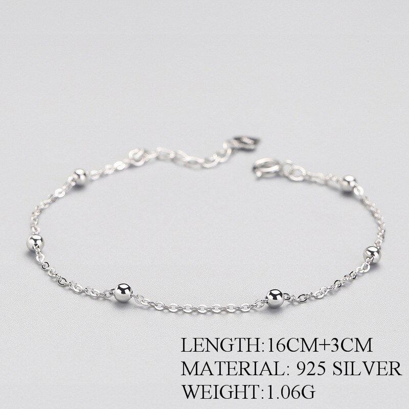 INZATT-Bracelet de perles en argent Sterling 925 pour femmes, breloque, chaîne métallique, bijoux de bureau OL, à la , de fête d'anniversaire