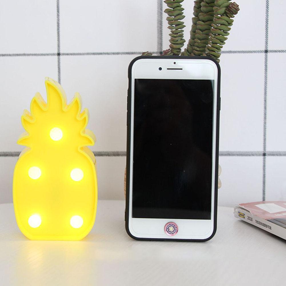 Glorystar 3d tecknad ananas/flamingo/kaktus modellering nattlampa led lampa hemkontor dekoration: Ananas