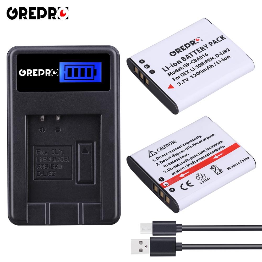 Batterie 3x D-Li92 Li-50B D Li92 Li50B + chargeur Li 50B pour OLYMPUS SP 810 800UZ u6010 u9010 SZ14 SZ16 D755 SZ30 SZ20, Li 70B 90B: 2B with Charger