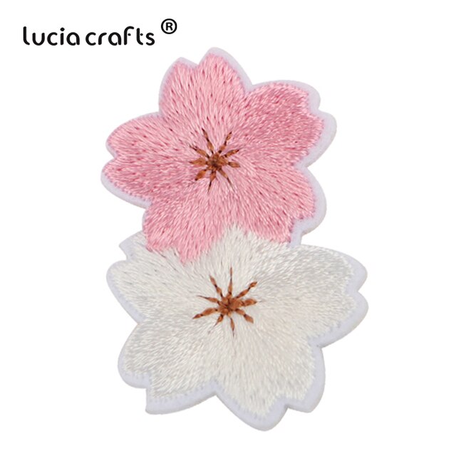 Lucia Ambachten 24-5Pcs Kleurrijke Geborduurde Bloem Patches Ijzer-Op Diy Applique Kleding Stof Badge Accessoires L0611: C2 28x44mm 5pcs