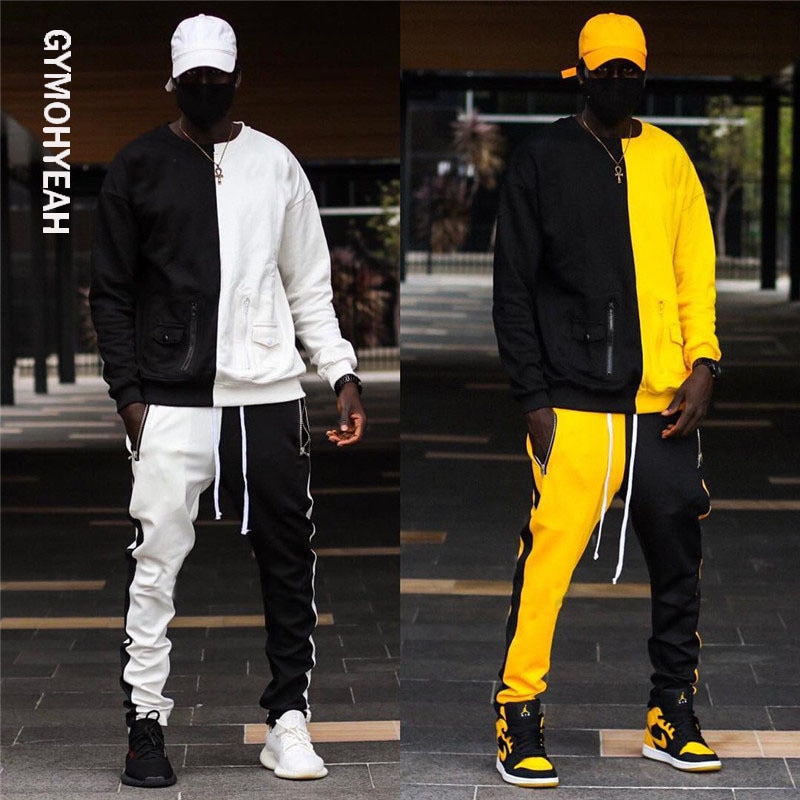 Conjunto de 2 piezas de manga larga con cuello redondo sudadera deportiva conjunto de ropa de deporte para hombre, traje deportivo, entrenamiento para hombre, ropa deportiva, sudaderas con capucha + Pantalones