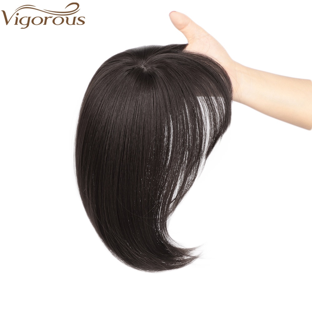 Vigorous Black Synthetic Hair Fringe Clip Bangs Clip In Hair Extension 3D Natural Franch Bangs High Temperature Fiber