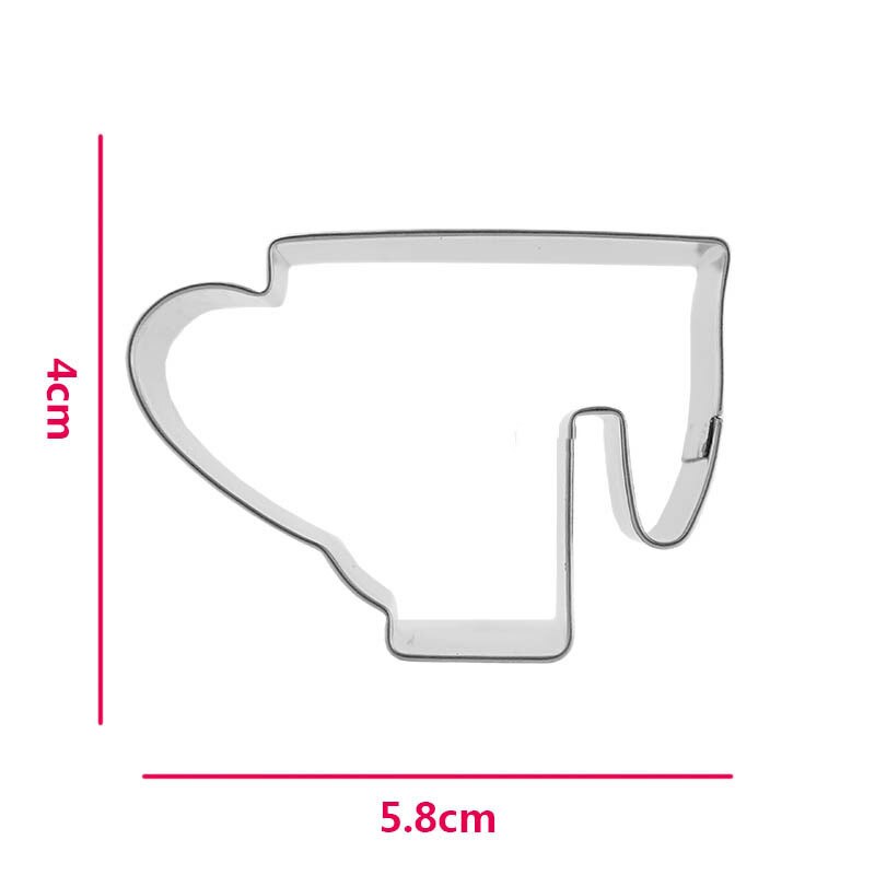 Theepot cirkel metalen koekjesvorm hangende beker patisserie koekjesvorm reposteria fondant cupcake gebak bakgereedschap: Roze