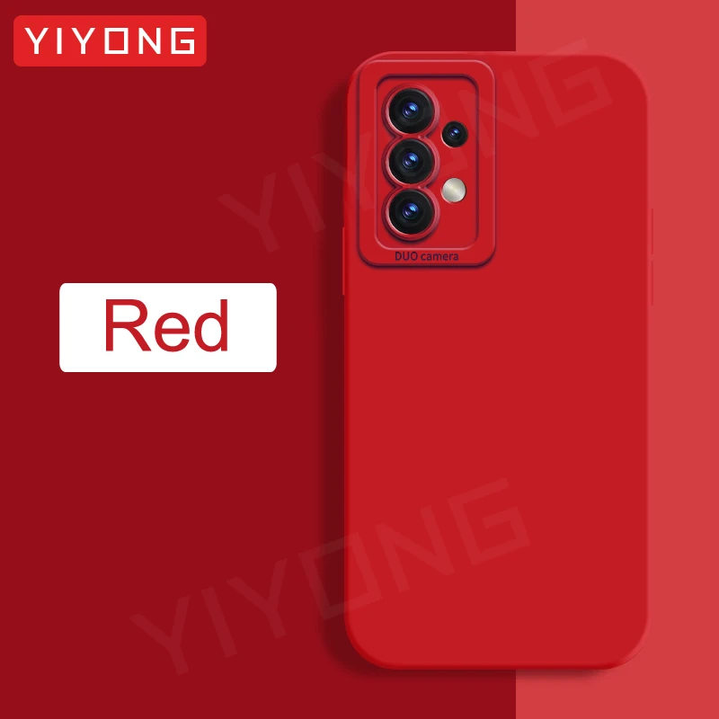 For Samsung A52 A53 Case YIYONG Original Liquid Silicone Soft Cover For Samsung Galaxy A52 s A52s A55 A54 5G A 52 53 Phone Cases: ABS / Red