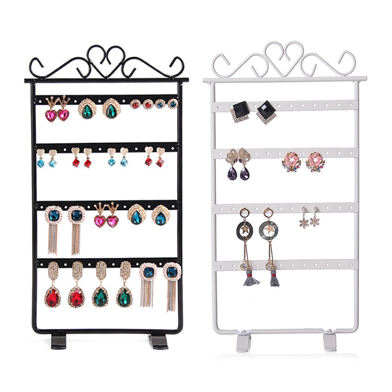 Metal Earring Organizer Household Wall Hanging Necklace Rack Ear Clip Jewelry Display Rack Ear Stud Bracelet Holder