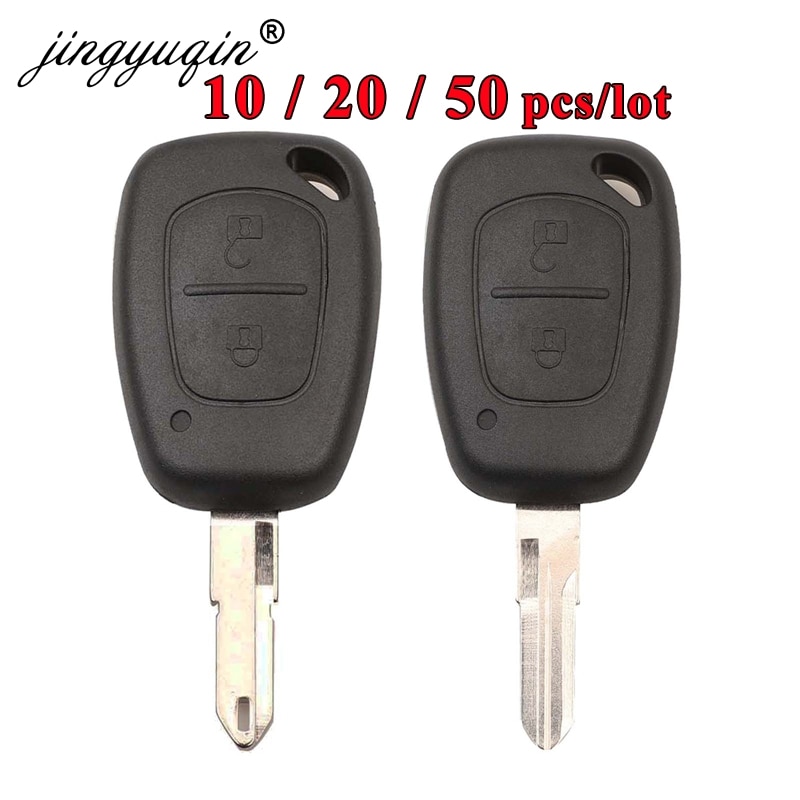 Jingyuqin 10/ 20/ 50 stk fjernbetjening til bilnøgle tom skal udskiftning 2 knap til renault trafik / master / vivaro / movano / kangoo