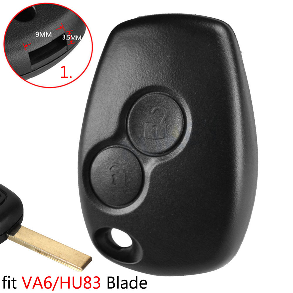 Para Renault Trafic Clio Kangoo Modus Twingo para Dacia Duster Logan Sandero Movano Terrano reemplazo de carcasa de llave remota de coche: Negro