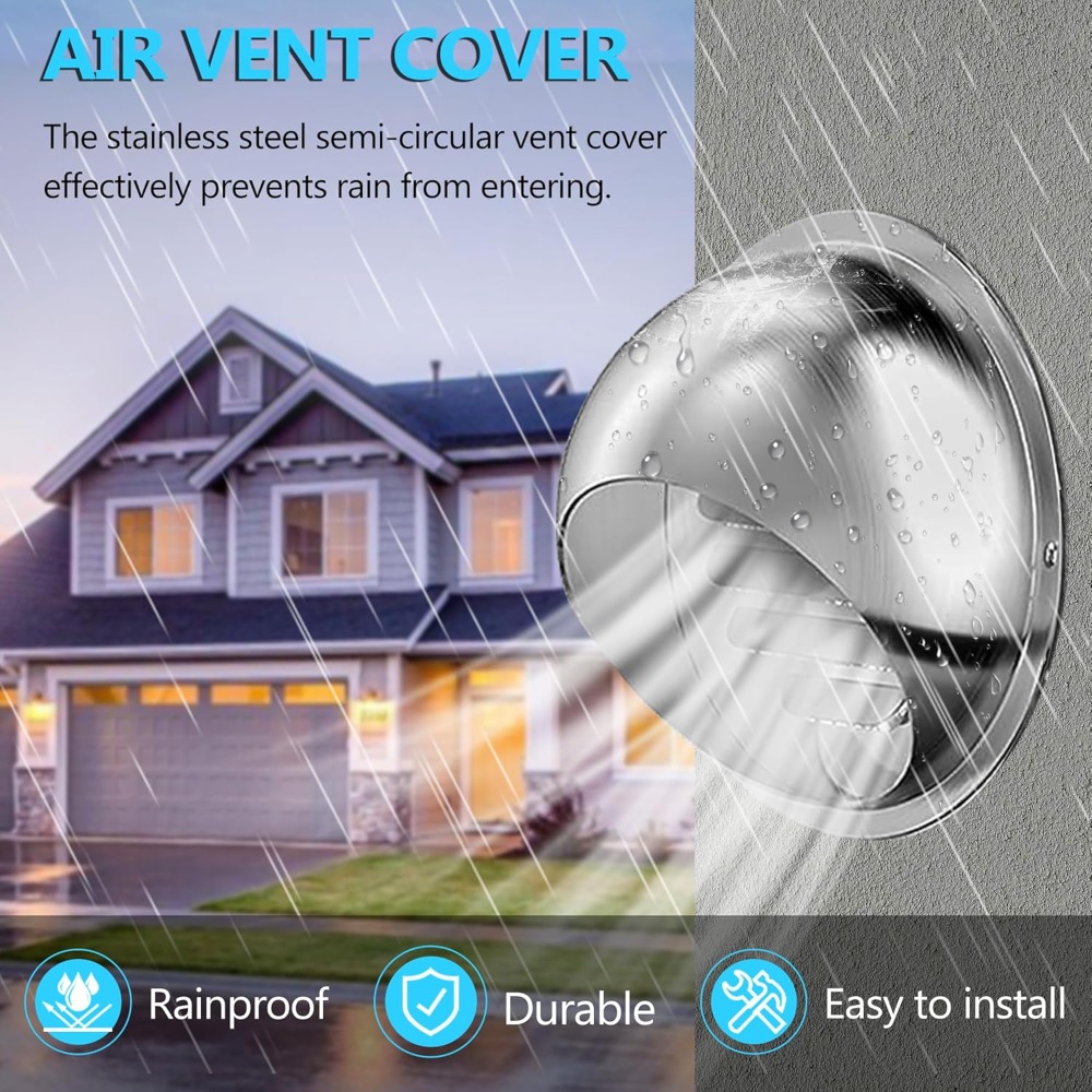 Stainless Steel Vent Ducting Ventilation Exhaust Grille Cover 100/150mm Round Waterproof Heating Cooling Air Ceiling Vents Cap ﻿