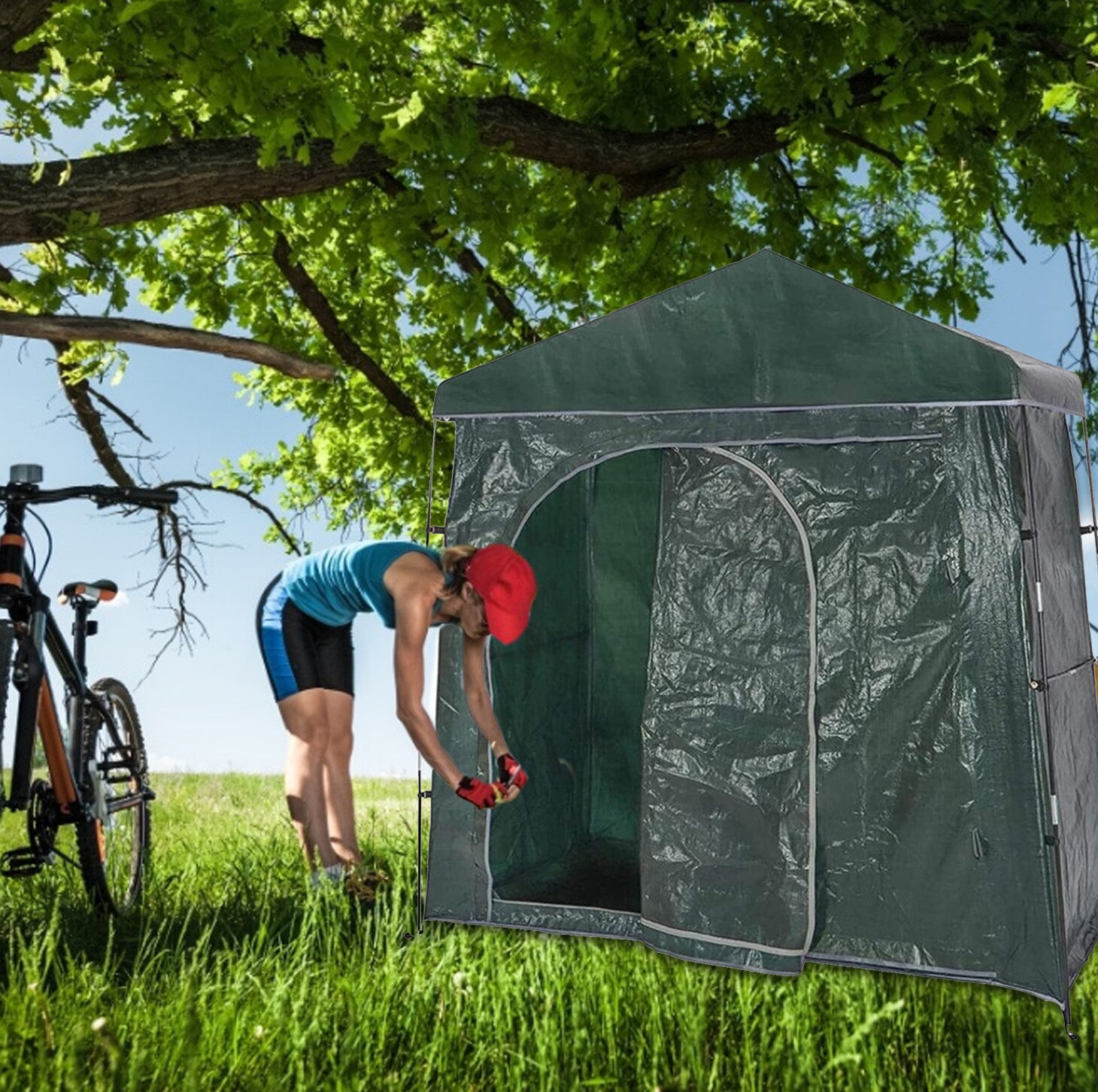 Tenda Cupola Per Biciclette E Attrezzi - Tessuto Oxford 210D, Dimensioni 200x80x165 Cm, Leggera E Facile Da Montare, Per Esterno