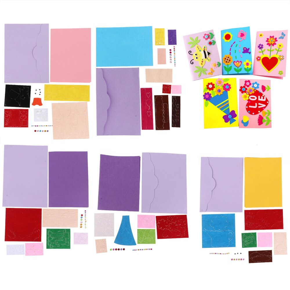 5 Sets Practical Cards Kit Cards Making Kits for Kids Children: Default Title