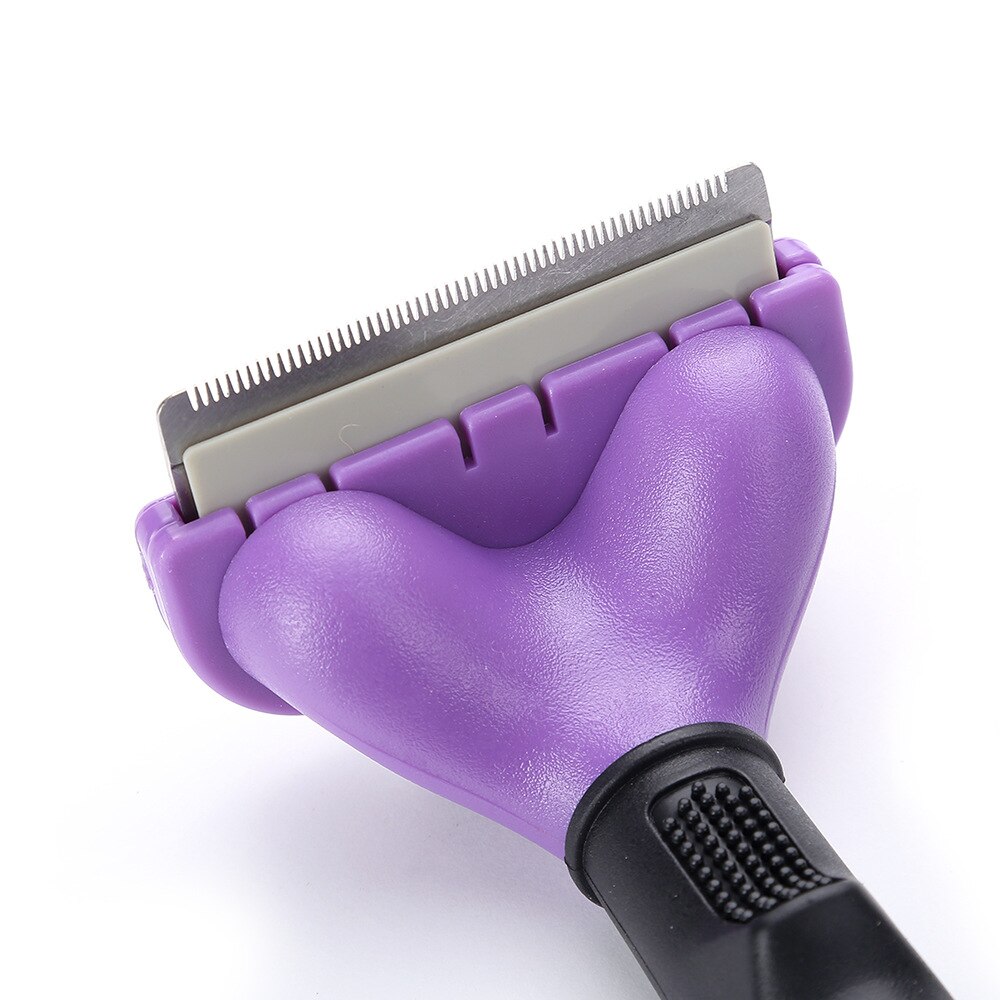 Rvs Cat Deshedding Tool Kam, Kat Dode Haar Remover Kam, Een Sleutel Schoon Knop Kam, pet Grooming Supply