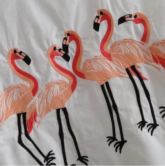 Chic flamenco pájaro bordado camisa blanca mujer solapa manga larga media blusa larga