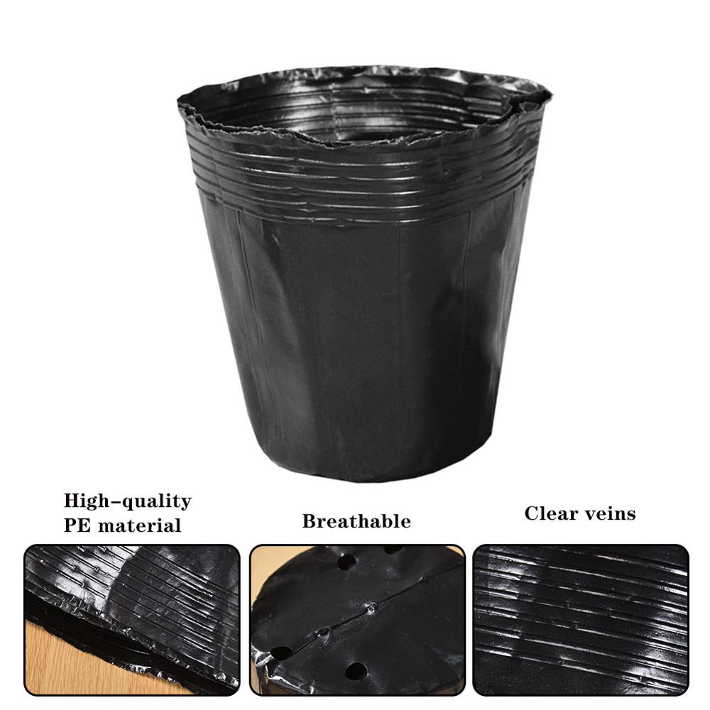 100pcs Plastic Nursery Plant Seedling Holder Raising Bag Nutrition Pots Garden Supplies Containers Set