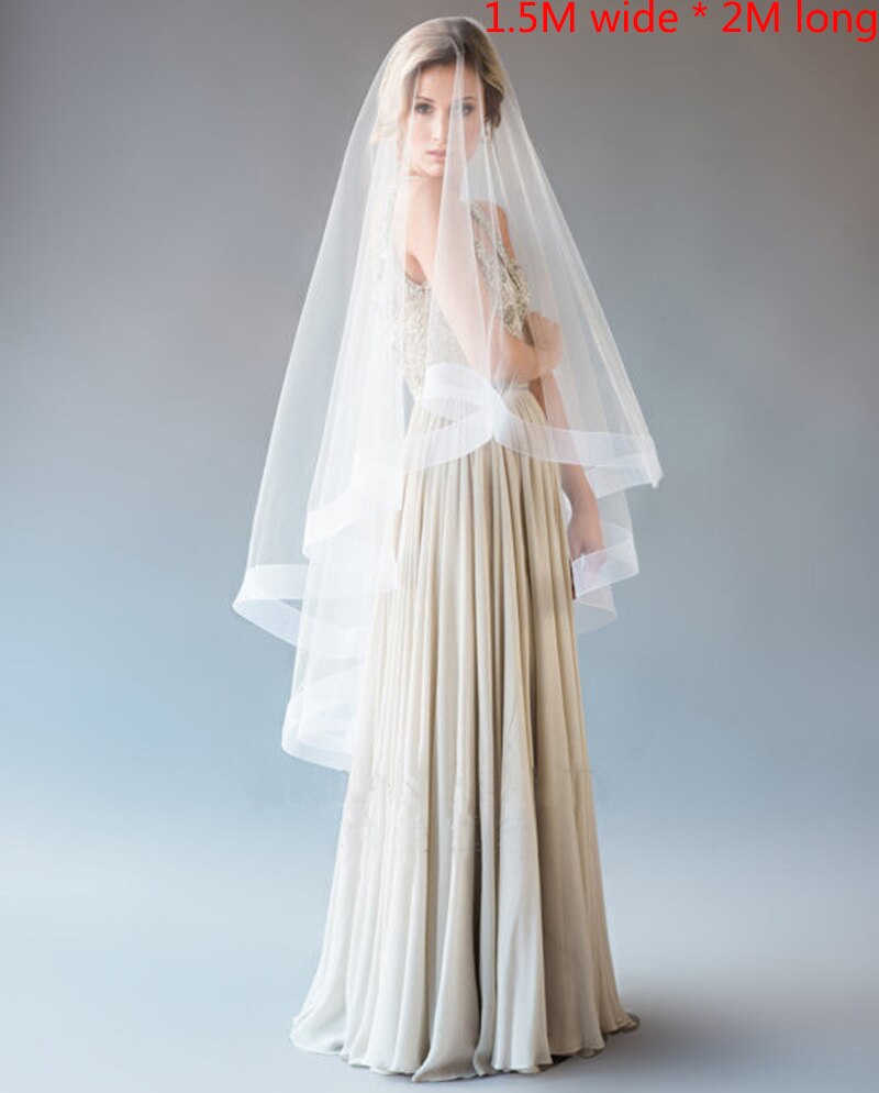 Veu de Noiva mariée valse voile 150 CM 200 CM 300 CM une couche Tulle Long Mariage voile Mariage mariée femmes pas cher accessoires de Mariage