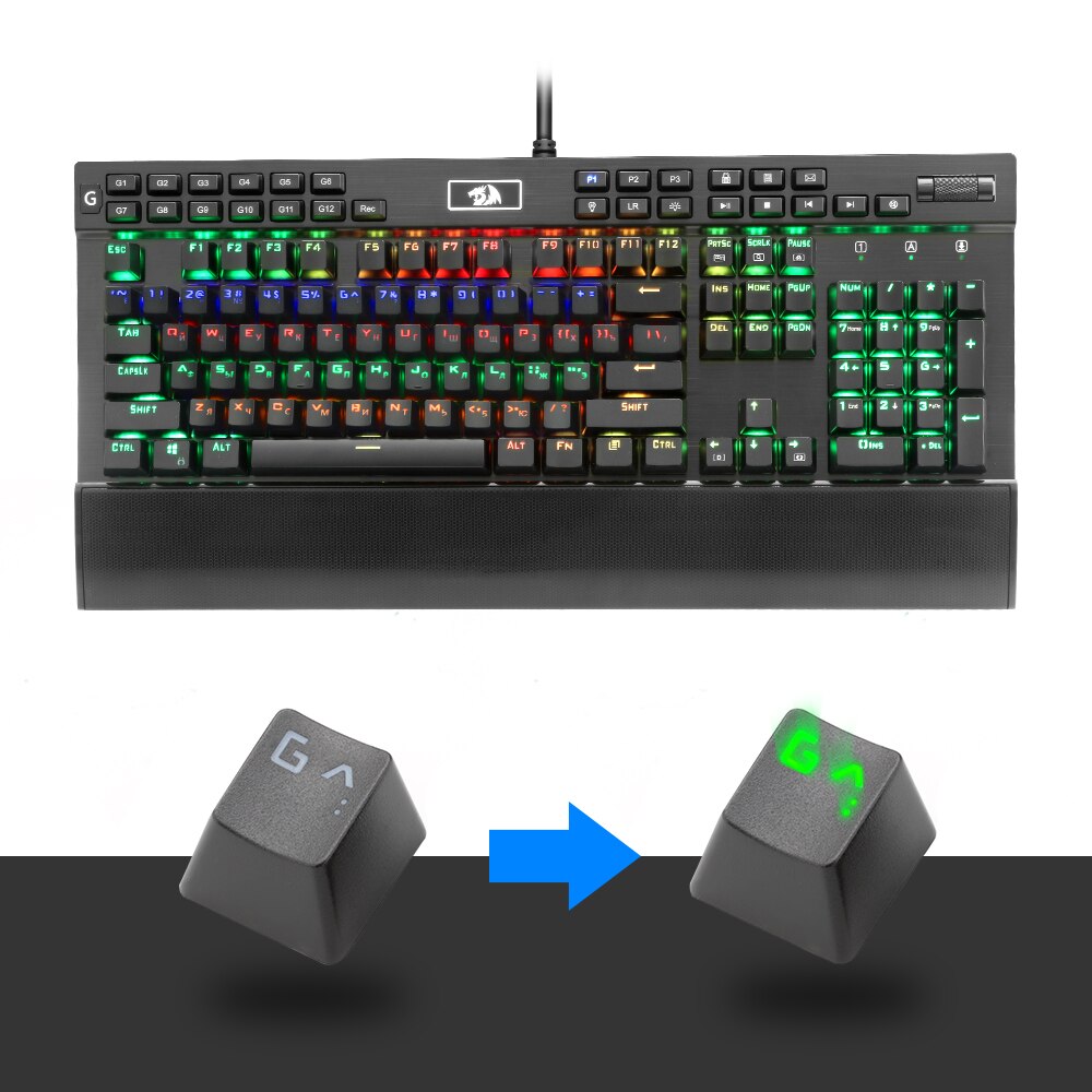 Redragon 87 Russian Key caps for mechanical keyboard key caps For Cherry MX style mechanical keyboard Including key-puller