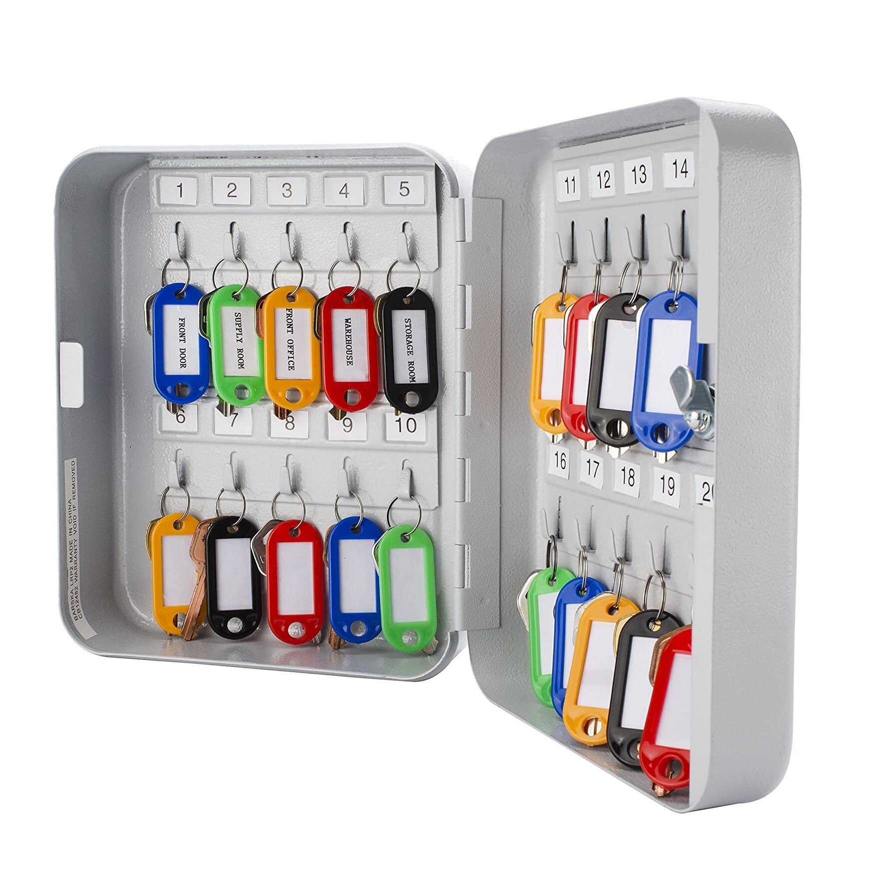 Steel Security Key Storage Holder Cabinet Valet Lock Box 20/36/48 Key Positions Safe Box Keychain Organizer: 20 key