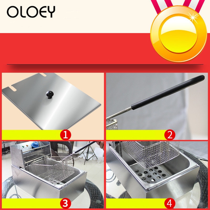 2000w Commercial Electric Deep Fryer Fryer Smoke Free Electric Deep Fryer Thick Stainless Steel Fryer
