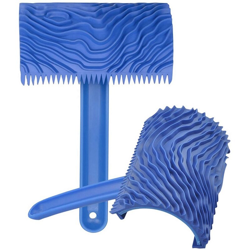 2Pcs Wood Pattern Graining Washable Empaistic Wood Texture Tool With 10Pcs Leather Hole Punch Cutter Punch Set 0.5-5Mm