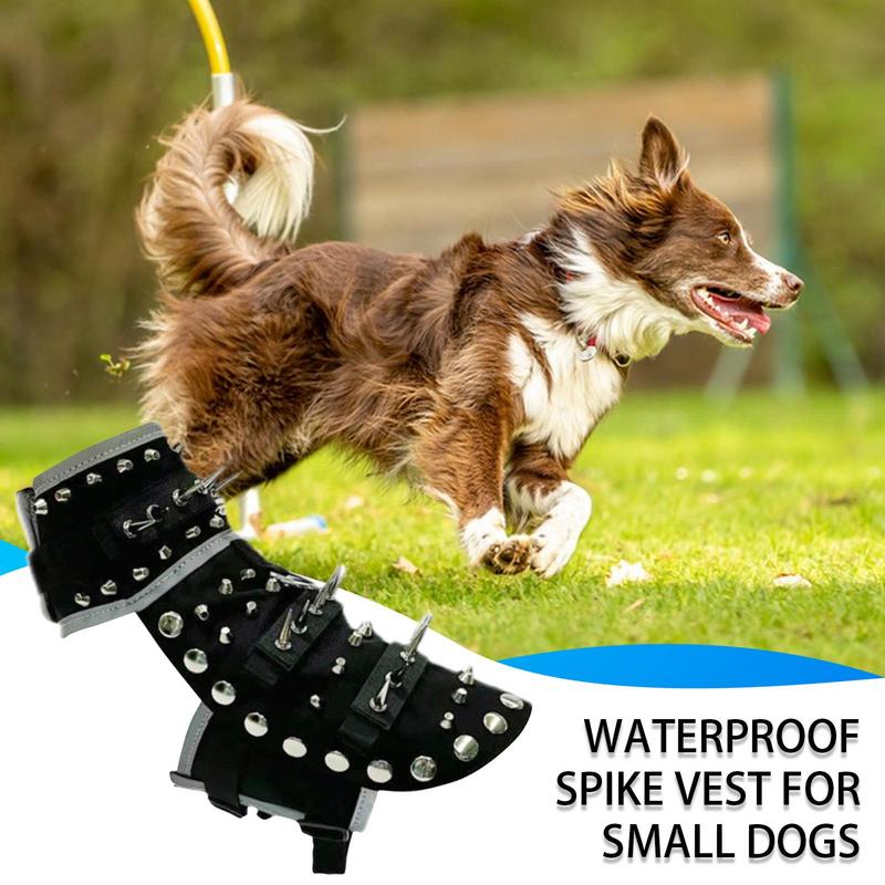 Chaleco para perro con pinchos, arnés impermeable para mascotas con picos, abrigo reflectante ajustable anti-coyote para perro, chaleco de protección para perros para exteriores