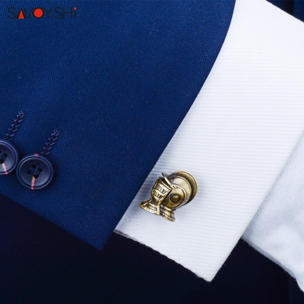 SAVOYSHI retro krieg Helm Manschettenknöpfe für Herren Hemd Manschette näGel Bronze- Manschette Verknüpfungen Manschette tasten Männer Schmuck