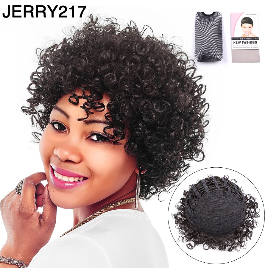 Leeons Natural Black Braided Wigs With Bangs Summer Short Wig For Women Box Braid African Wig Heat Resistant Synthetic Fiber: jerry wig