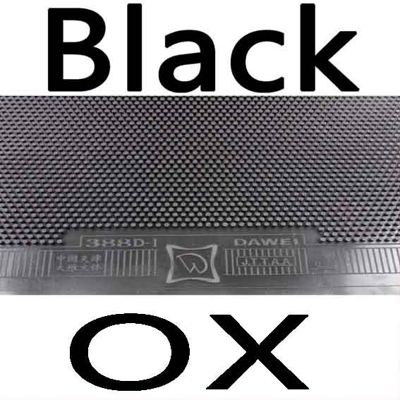 Dawei 388D-1 Long Pips-Out Table Tennis Rubber without Sponge: Black OX