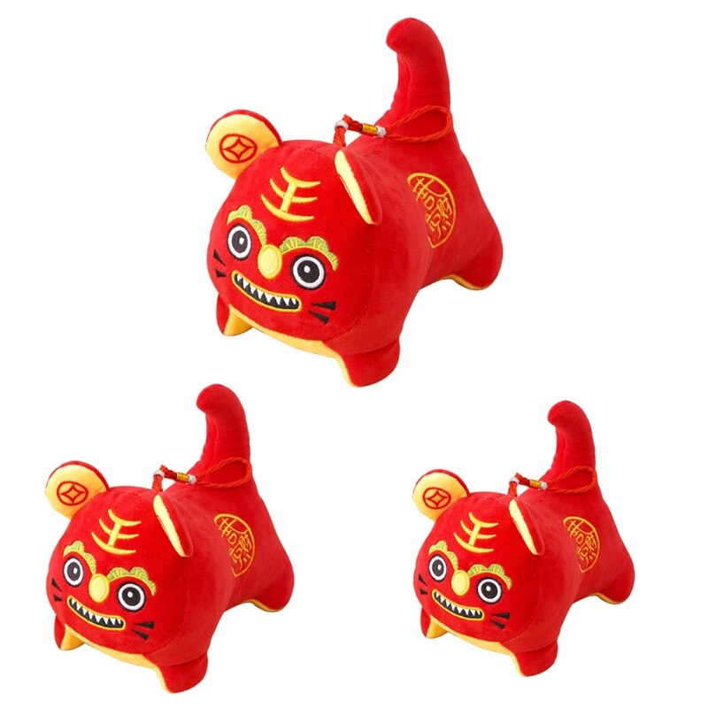 Muñeco de algodón para cama de bebé, juguete interactivo de tigre rojo, Decoración, infantil, H055