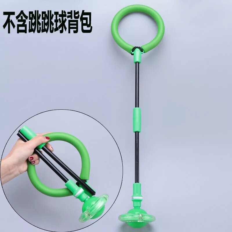 LED-Blitz Rad Überspringen Seil Einzel Fuß Springen Ball freundlicher Erwachsene ÜSpund Spielzeug Fitness glühend Sport Springseil: Grün(foldable)
