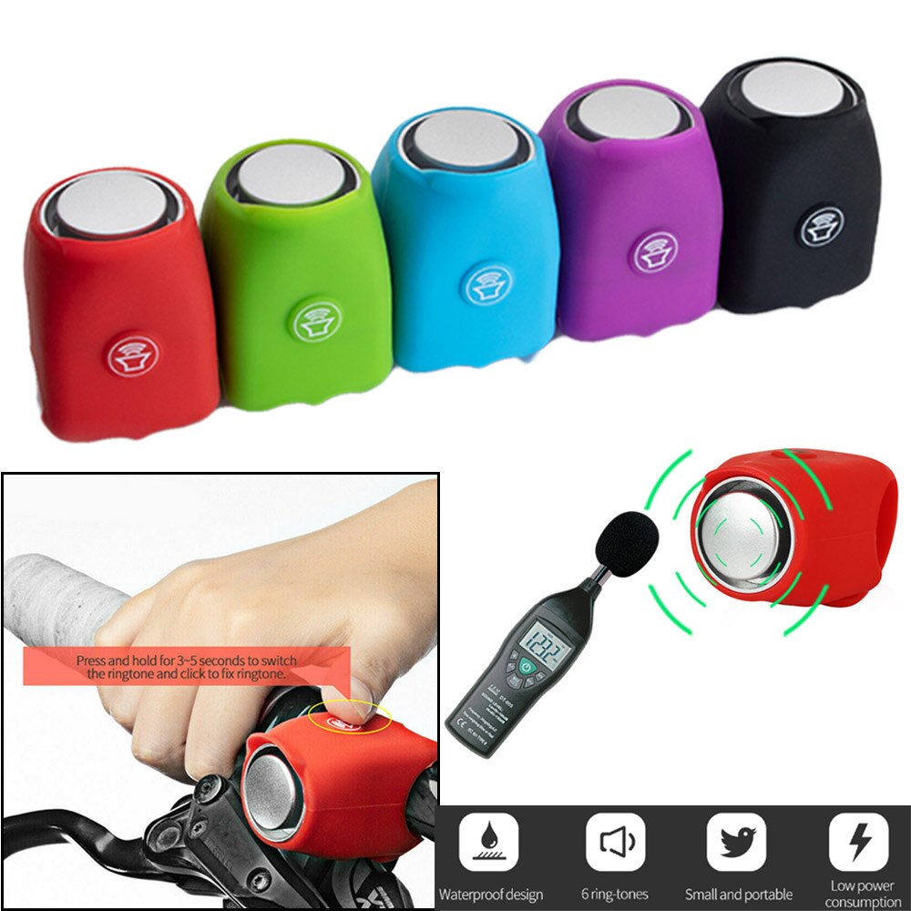 Sonnette électrique pour vélo, étanche, vtt, route, guidon, Gel de silice, klaxon Super fort, alarme de sécurité pour bicyclette