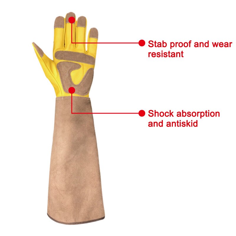 Långa trädgårdshandskar ros beskärning tagnsäkra trädgårdshandskar med långa underarmsskydd handskar unisex tp