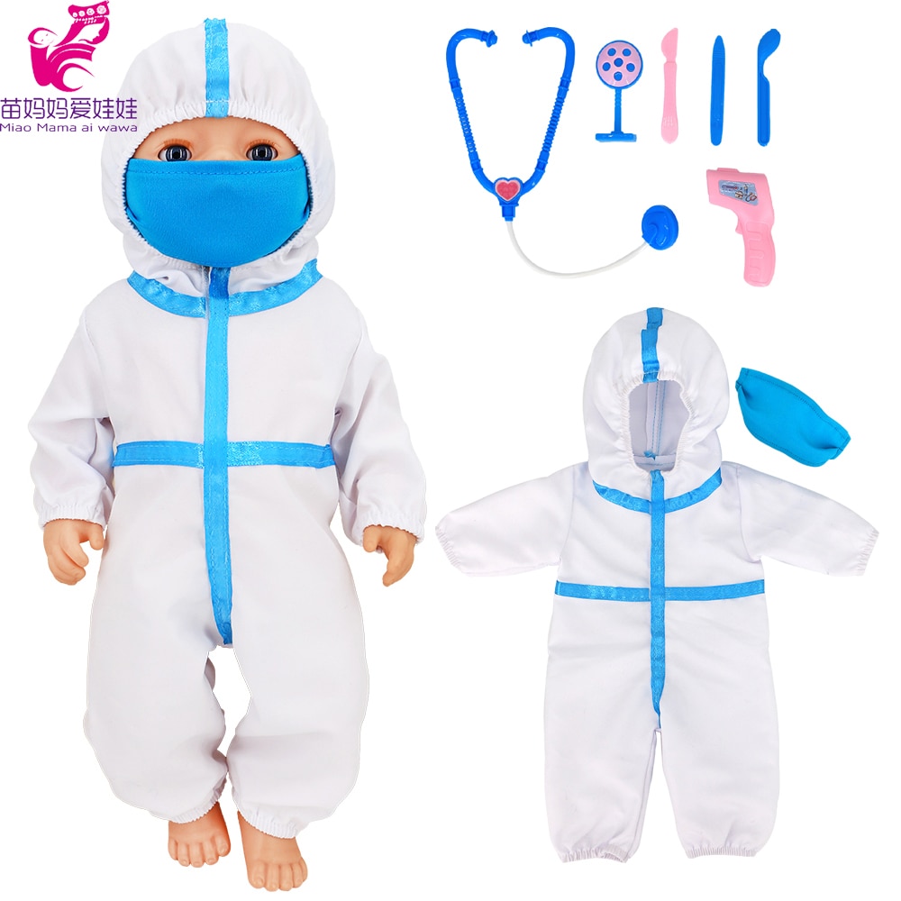 40cm reborn baby docka kläder kanin overall för 40cm docka jumpsuit nenuco y su hermanita 18 tum flick docka kläder