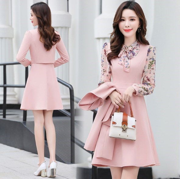 Robe longue pour femmes, ensemble 2 pièces, veste et robe courte, tenue de bureau