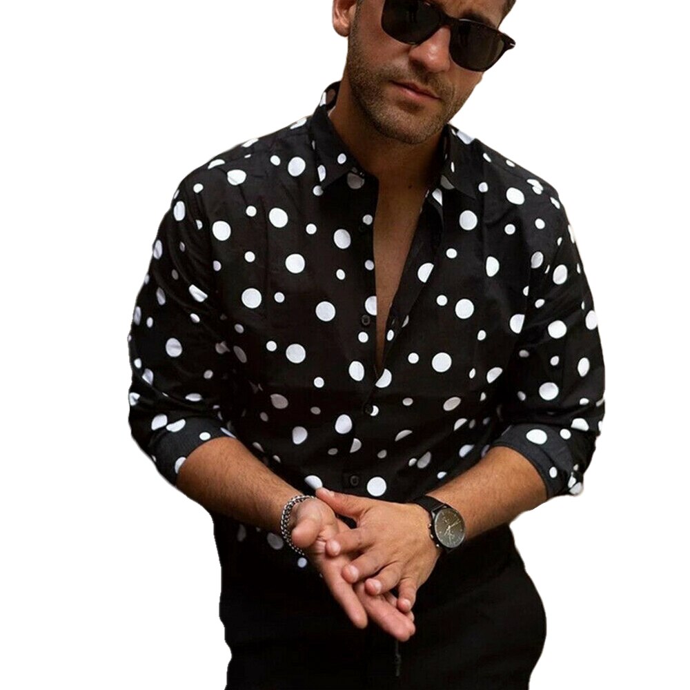 Camisas casuales de lujo para hombres, camisa de – Grandado