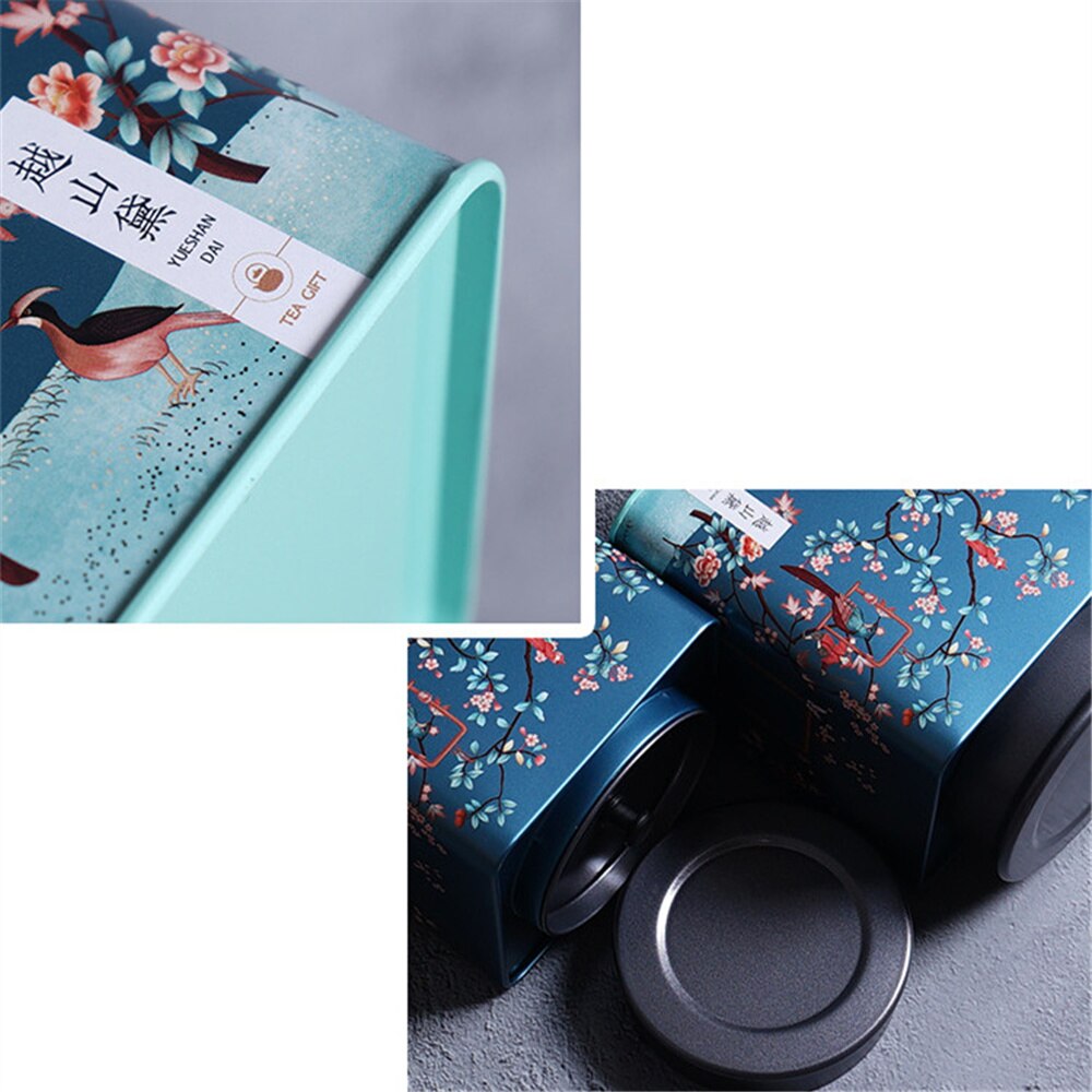 1pcs Metal Tea Tin Box Metal Tin Can Bucket Empty Tin Can Square Biscuit Tin Case Candle Tin Containers Tin Caddy Storage