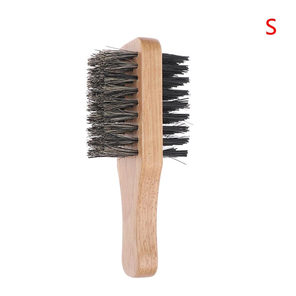 Natural Boar Bristle Hairbrush Massage Comb Anti-static Hair Scalp Paddle Brush Beech Wooden Handle Hair Brush Styling Tool: S