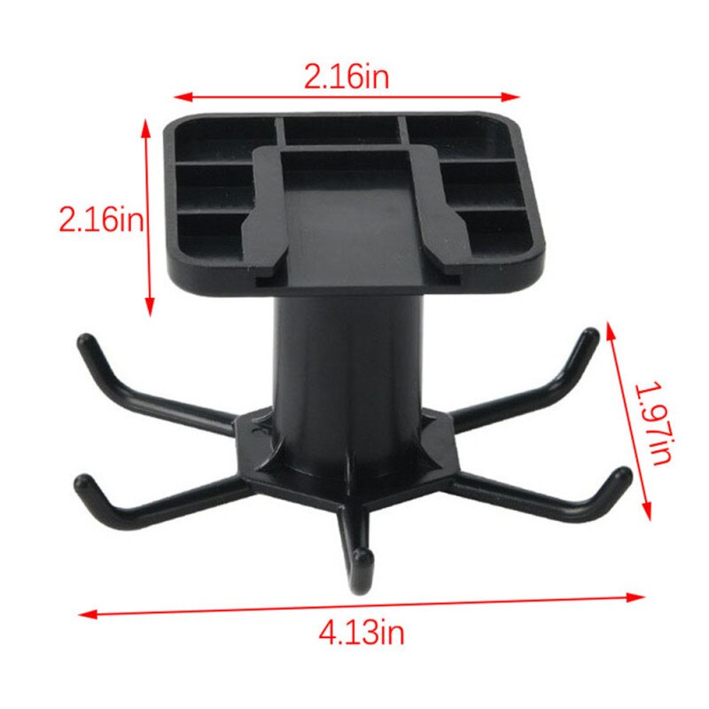 360° kitchen Rotating storage hook Punch-free wall storage rack shelf bathroom hanger spatula spoon Cookware utensils organizer: Black