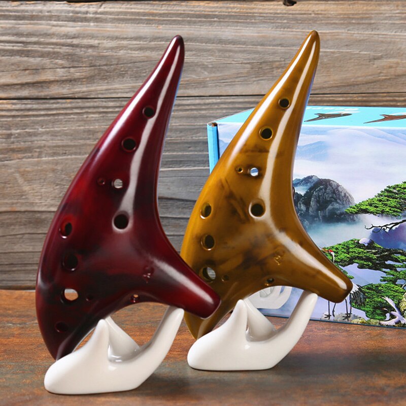 12 Holes Ceramic Smoked Ocarina Flute Smoked Burn Submarine Style Musical Instrument Music Lover Beginner Instrument BF