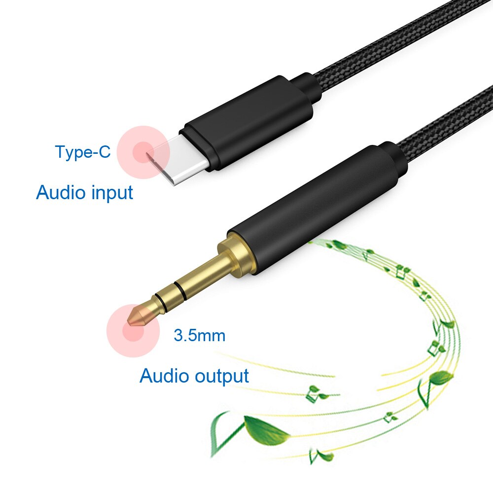 Tipo C a 3,5mm Aux toma de Cable Audio adaptador de Cable para altavoces de coche tipo-C a 3,5 accesorios de teléfono adaptador USBC Línea alámbrica