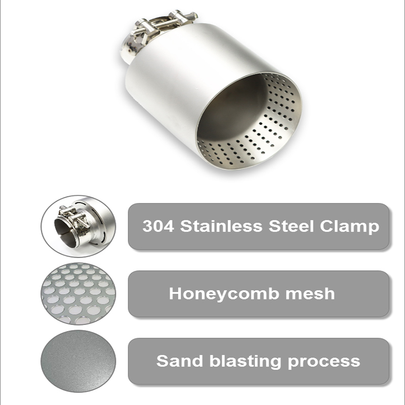 1 PC Punta del silenziatore di scarico per VW MK7 golf 7 golf R GTI Punta di scarico in acciaio inossidabile opaco 51mm 54mm 57mm 60mm 63mm Ugello marmitta