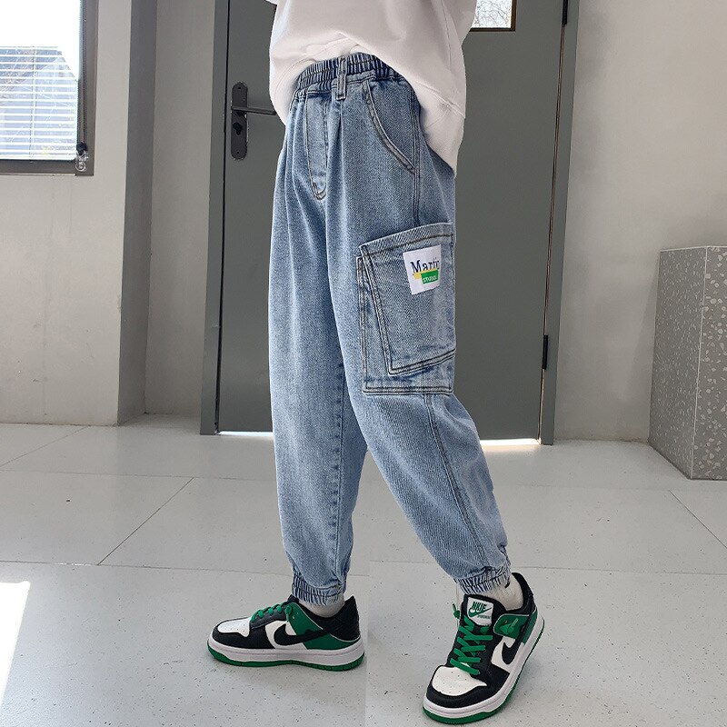 Kids Jongens Jeans Klassieke Cowboy Broek Kinderen Denim Kleding Bodems Tieners Jongen Casual Broek Lente 4 5 6 7 8 9 10 11 12 14 Y