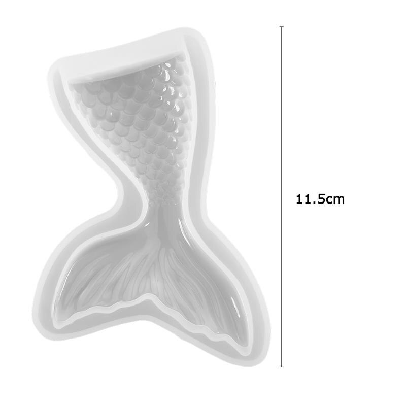 Mermaid Tail Fondant Cake Moulds Silicone Mold Cake Decorating Baking Tools Handmade Soap Mold Fish Fork Tail Sugar Craft Molds: 02