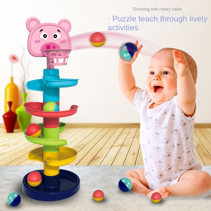 Frühförderndes spielzeug für babys: faltbarer trackball, rollender ball – spielspaß für babys